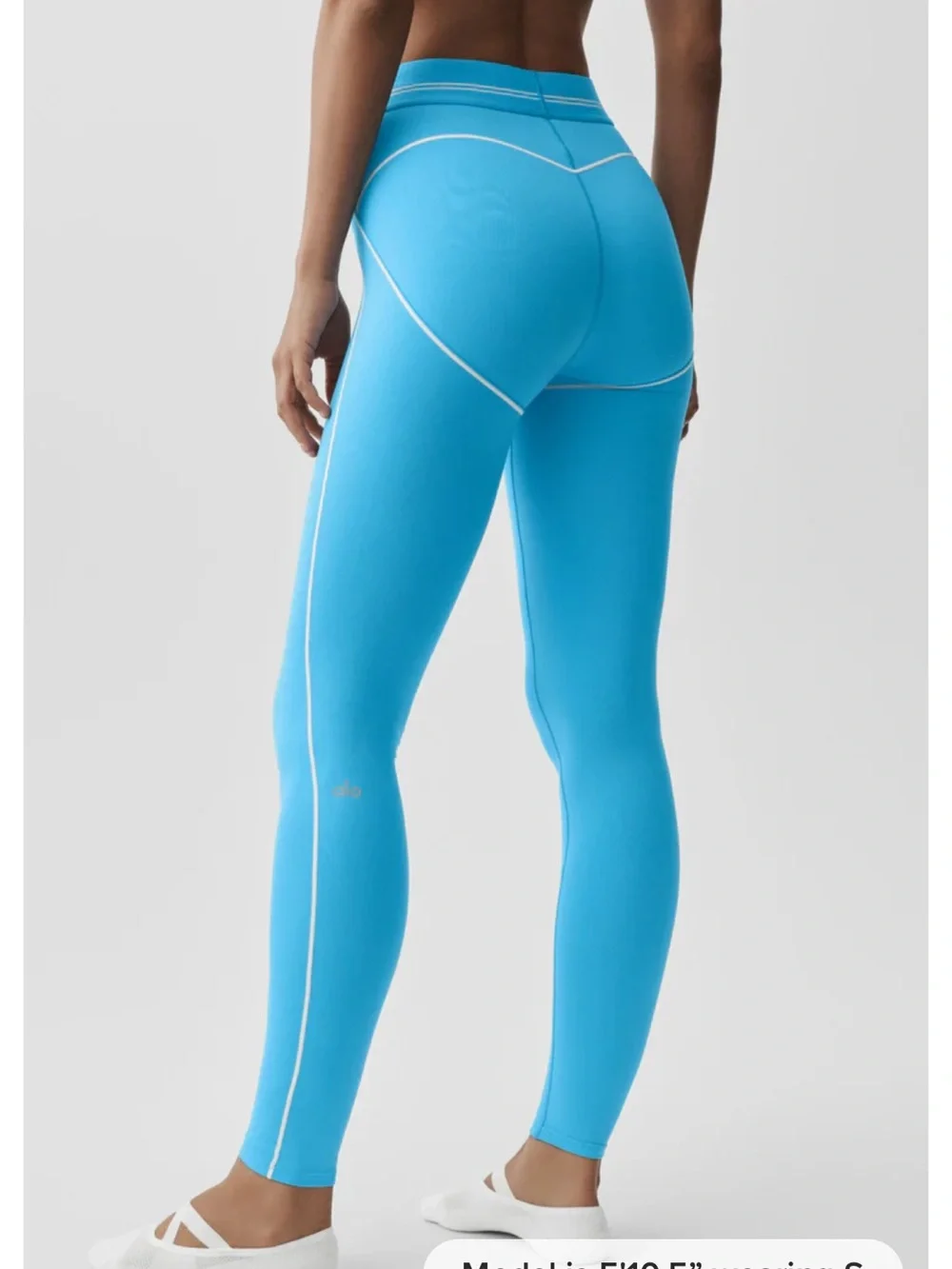 ALO Azure Airbrush High-Waist Heart Throb Legging NWT!! Azure Blue & White